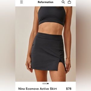Reformation Nina Ecomove Active Skirt Small Black